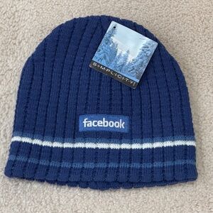 Facebook Navy Ribbed Beanie *Gift from Sheryl Sandberg*